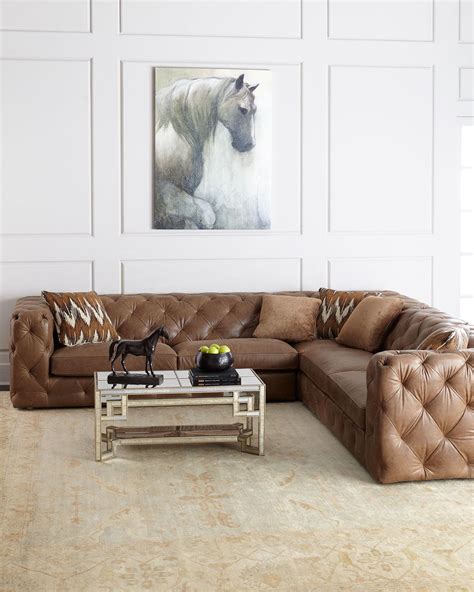 This Tufted Leather Sofa With Chaise Update Now
