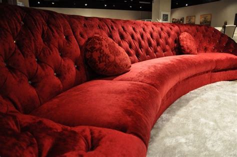 Incredible Tufted Red Velvet Sectional Sofa With Low Budget