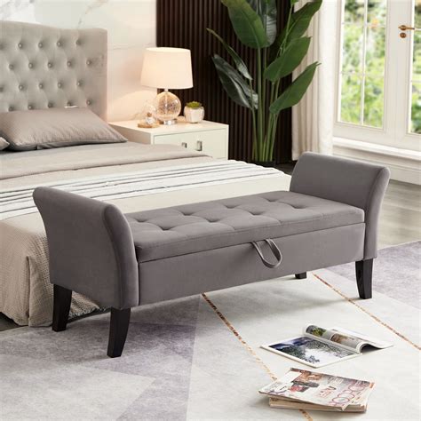 Claire Tufted Bench, White Upholstered bench