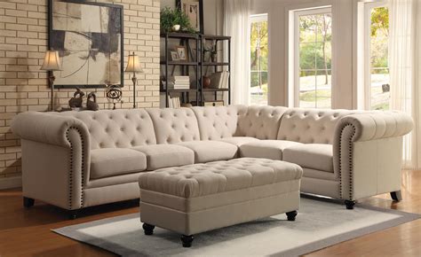 Noble House Sonne Fabric Tufted Double Chaise Lounge with Accent