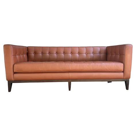 Tufted Leather Sofa Cognac