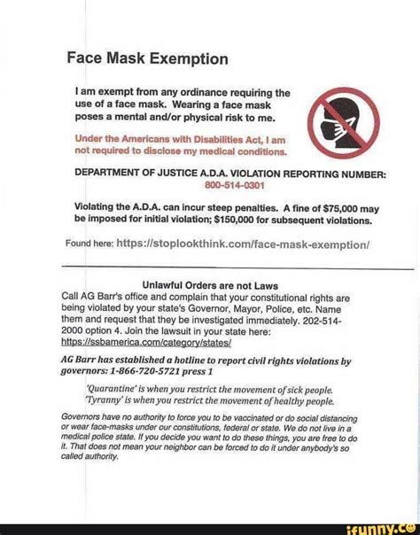 Tui Face Mask Exemption