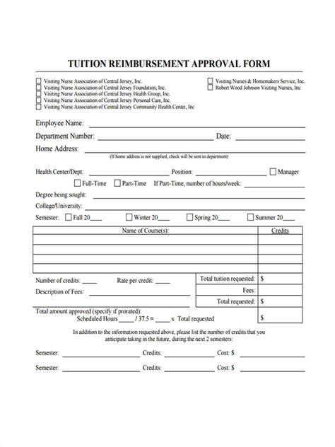 tuition reimbursement form pdf