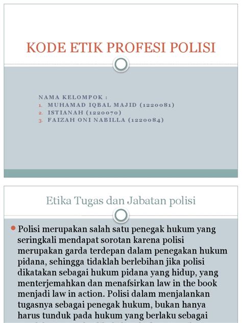 tujuan kode etik profesi polri