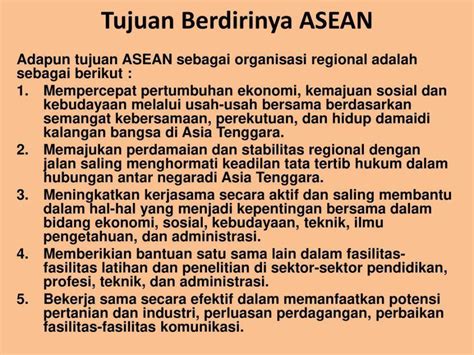 Tujuan Pembentukan ASEAN