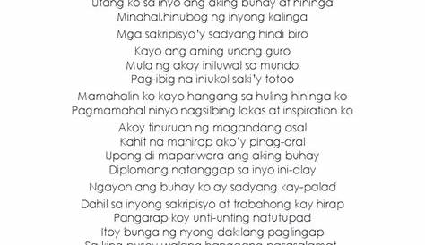 Tula Tungkol Sa Magulang Na May 12 Pantig At 4 Na Saknong | bansana