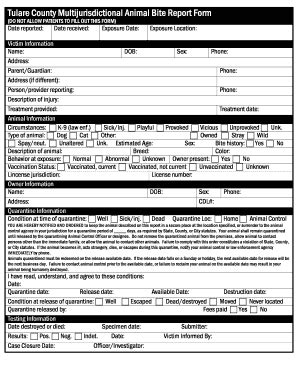 Tulare County Dog Bite Report