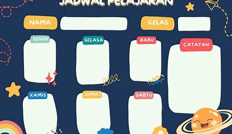 Template Jadwal Pelajaran Aesthetic Materi Belajar Online