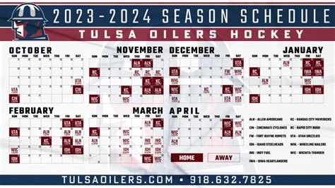 tulsa oilers schedule 2023-24