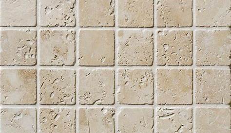 Canvas 2x2 Square Tumbled Travertine Mosaic Pera Tile