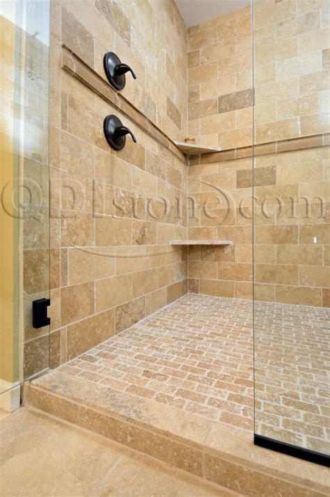 Tumbled Marble Tile Shower Floor