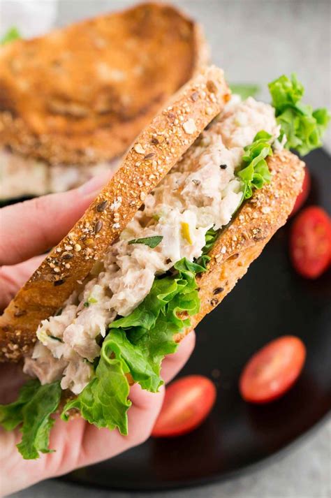 Tuna fish sandwich with lettuce and tomato