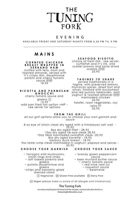 Tuning Fork Breakfast Menu