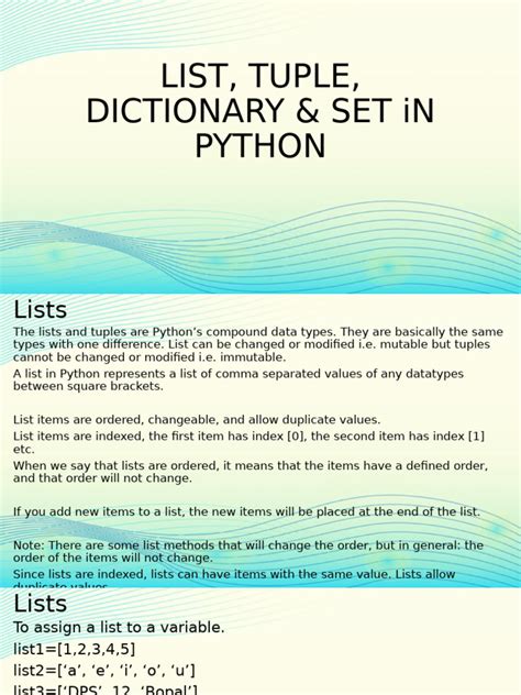 tuples and dictionaries in python class 11 notes pdf