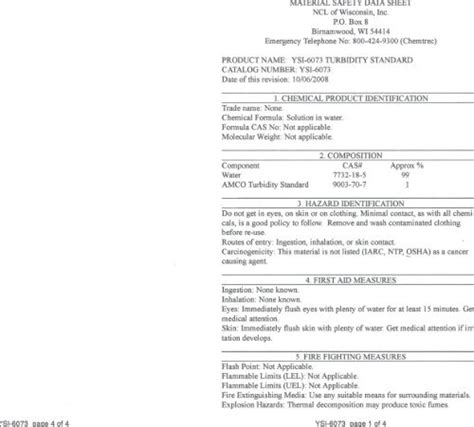 Turbidity Standard Msds