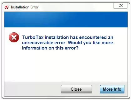 turbo tax install error