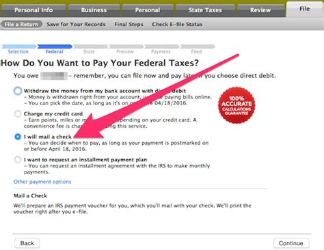 turbotax tax payment options