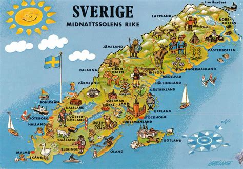 Stor karta över Sverige för nålar Kartkungen kartor för nålmarkering