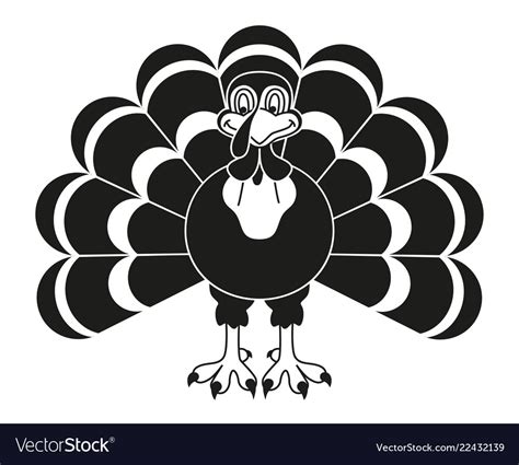 Black and white thanksgiving turkey silhouette Vector Image