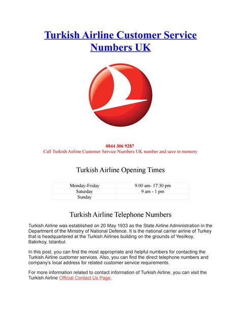 turkish airlines contact number turkey