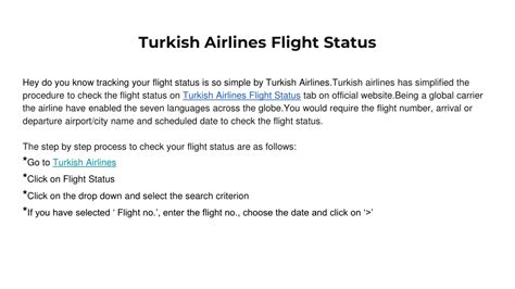 turkish airlines flights status