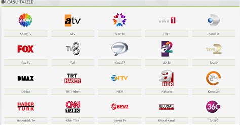 turkiye canli tv kanallari