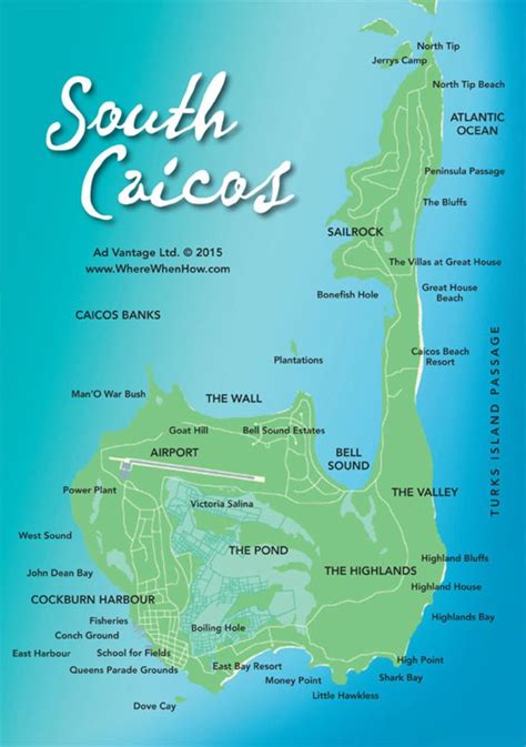 turks and caicos islands map with attractions