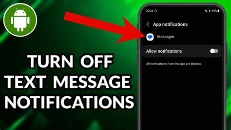 turn off message notifications on android auto