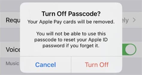 turn off pay with passcode