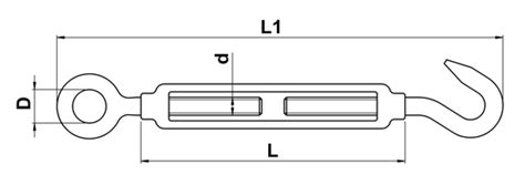 Turnbuckle Technical Drawing