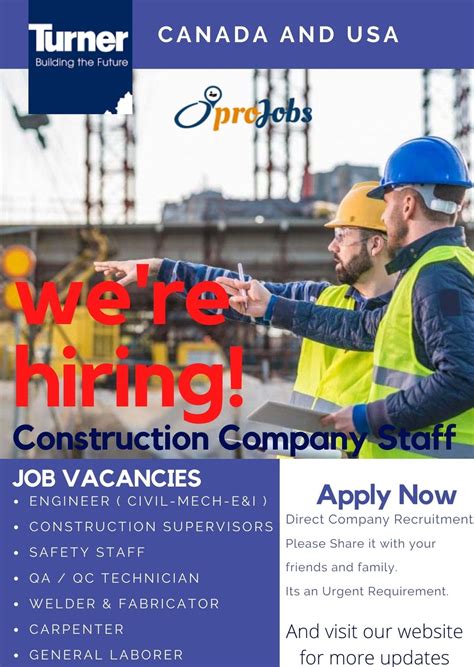 turner construction company job postings