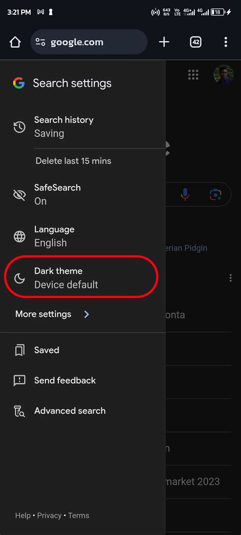 Turning Off Dark Mode on Google