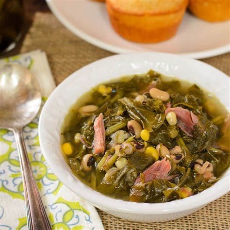 Turnip Green And Black Eyed Pea Soup