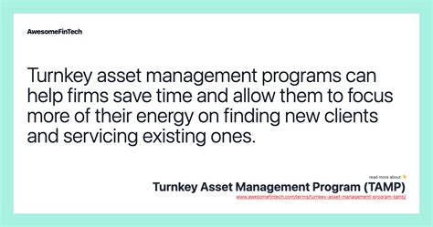 turnkey asset management program