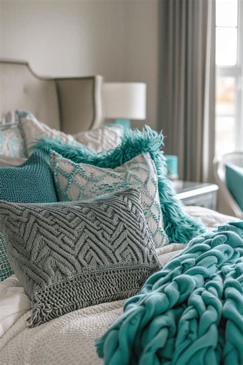 Turquoise Pillows And Throws