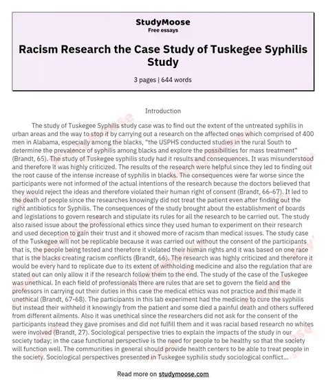 tuskegee syphilis experiment essay analysis