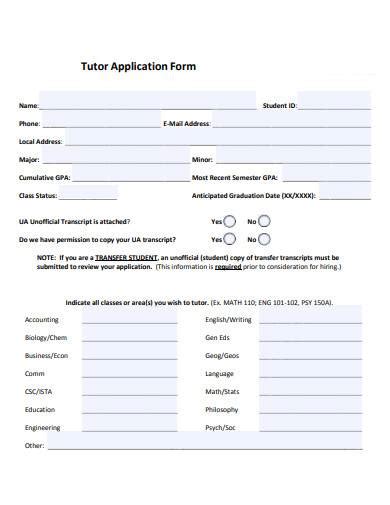 Tutor Application Form Template Formplus