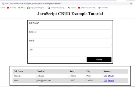 tutorial crud javascript