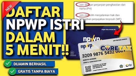 tutorial daftar npwp online istri