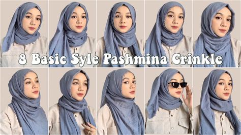 tutorial hijab pashmina crinkle wajah bulat