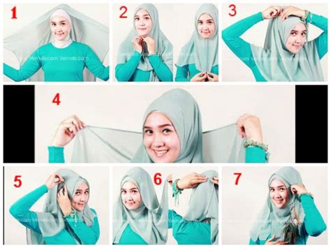 tutorial hijab segi empat ala lesti