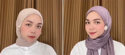 tutorial hijab segi empat anting