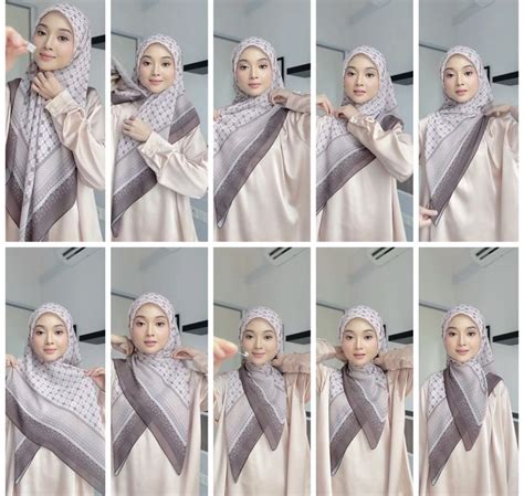 tutorial hijab segi empat ceruti