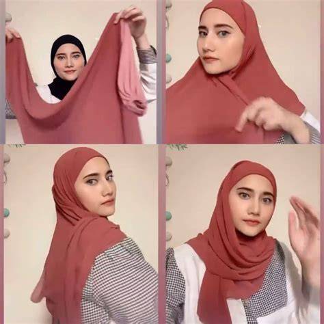 tutorial hijab segi empat instan