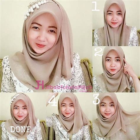 tutorial hijab segi empat modern