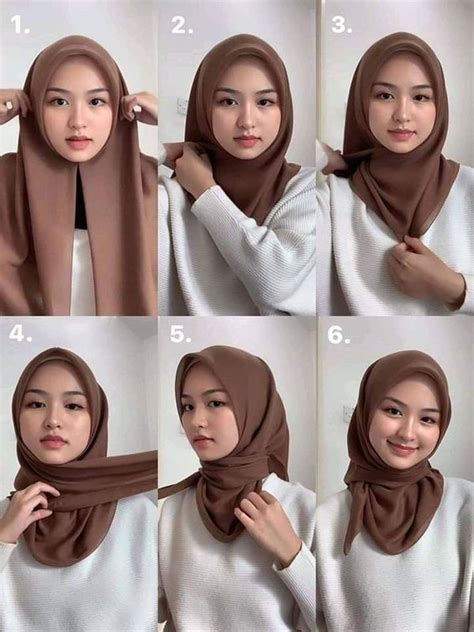 tutorial hijab segi empat simple dan modis