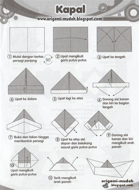 tutorial origami kapal