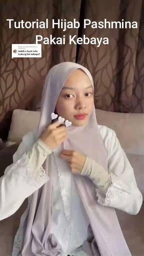 tutorial pashmina simple formal kebaya