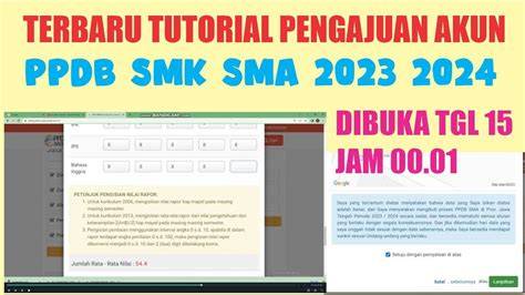 tutorial ppdb online sma 2023