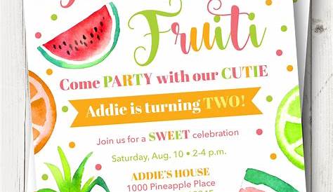Tutti Frutti Invitation Twotti Frutti Birthday Invite